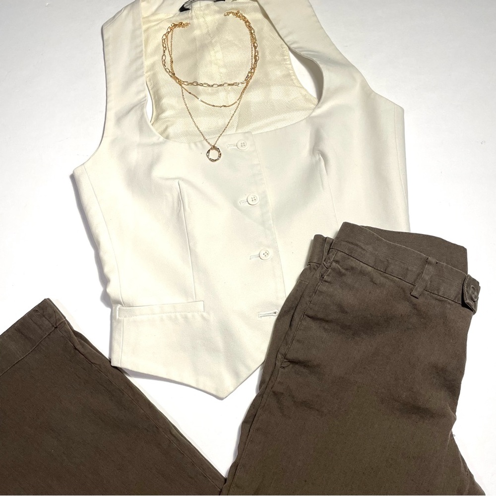 Gap linen dress pants, size 4, regular, wide leg. Brown